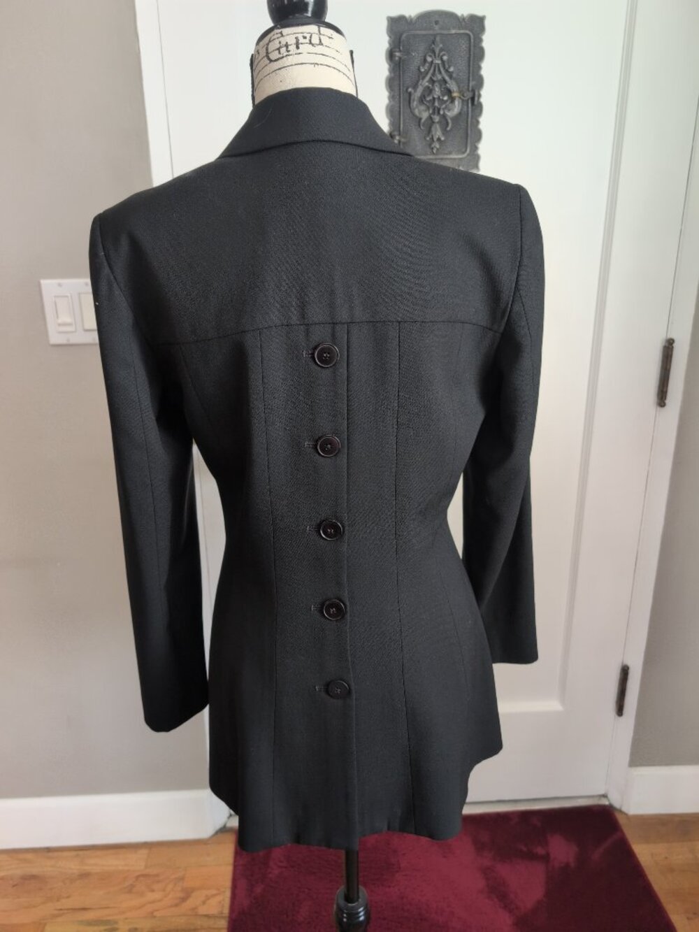 Gemma for Savvy Black Long Blazer Fully Lined w/ Buttons & Pocket Details Sz 8 - Picture 4 of 9